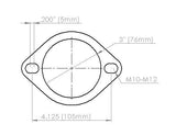 DIFtech Exhaust Flange 3 inch 2 bolt X 3/8" thick Weld-On (76mm x 9.5mm) 10002 - Diftech