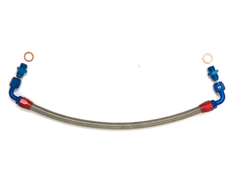 DIFtech Braided Turbo Line for S13 CA18DET Bottom Mount Coolant Feed 15" 10507