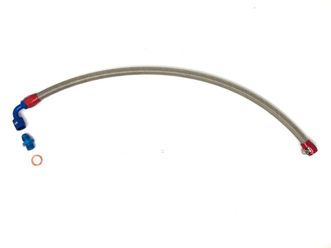 DIFtech Braided Turbo Line for S13 CA18DET Bottom Mount Coolant Return 22" 10512
