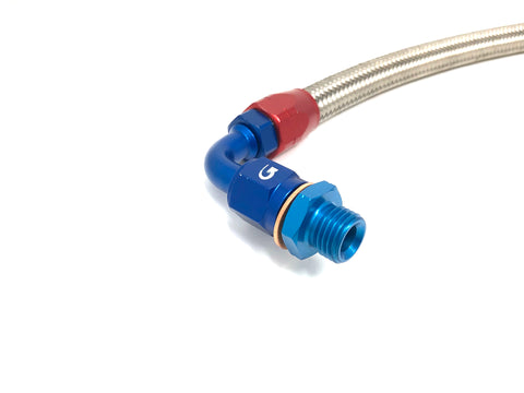 DIFtech Braided Turbo Line for S13 CA18DET Bottom Mount Coolant Return 22" 10512