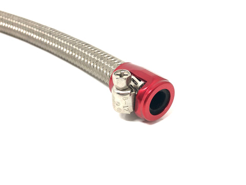 DIFtech Braided Turbo Line for S13 CA18DET Bottom Mount Coolant Return 22" 10512