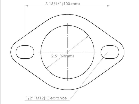 DIFtech Gasket Exhaust Flange 2.5" diameter X 100mm bolt circle - Standard 10739 - Diftech