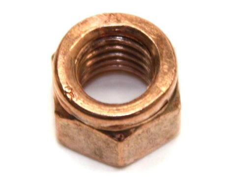 DIFtech Exhaust Nut M8 x 1.25 Slit Locking Head Copper 12mm Hex 10422 - Diftech