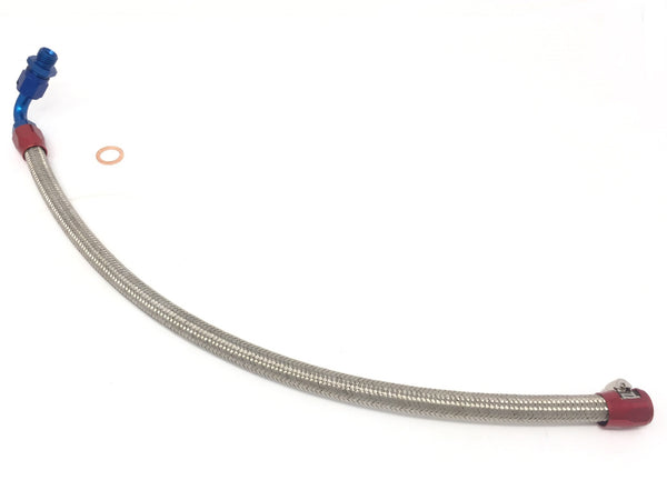 DIFtech Braided Turbo Line for S13 SR20DET Bottom Mount Coolant Return 18" 10511 - Diftech