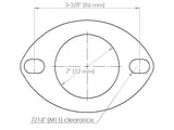 DIFtech Gasket Exhaust Flange 2" diameter X 3.375 bolt circle - Oval 10736 - Diftech