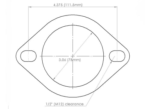 DIFtech Gasket Exhaust Flange 3.0" diameter X 111.5mm bolt circle Standard 10741 - Diftech