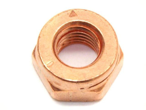 DIFtech Exhaust Nut M10 x 1.50 Slit Locking Head Copper 17mm Hex 10425 - Diftech