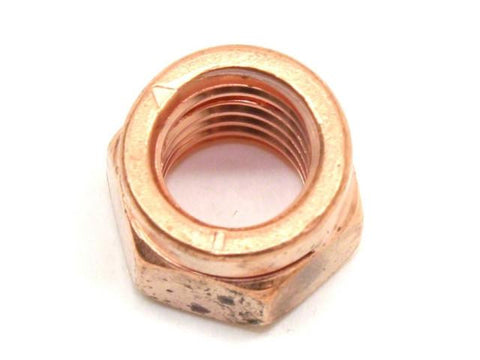 DIFtech Exhaust Nut M10 x 1.50 Slit Locking Head Copper 14mm Hex 10424 - Diftech