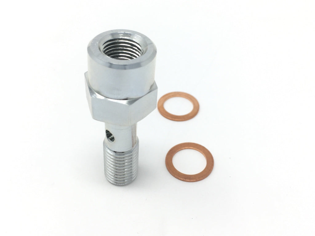 DIFtech Banjo Bolt with Sensor Port M10 x 1.25 bolt w/ Tapped 1/8" NPT